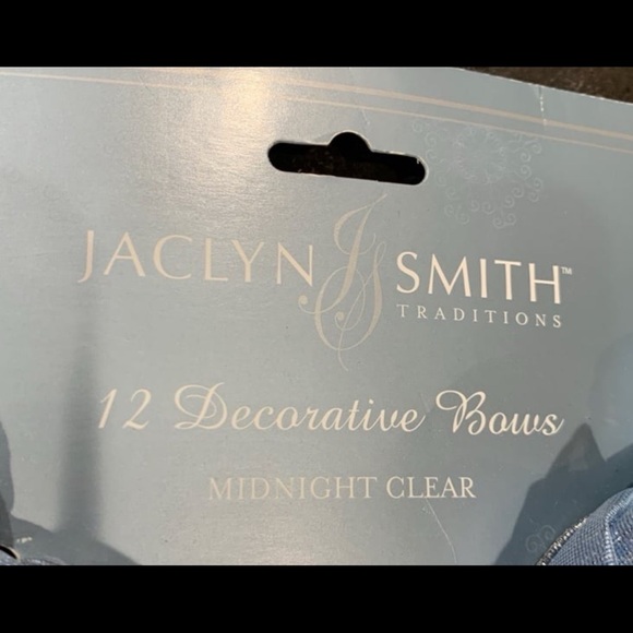 Christmas Midnight Clear Blue Tree Bow Topper Set - Picture 11 of 12